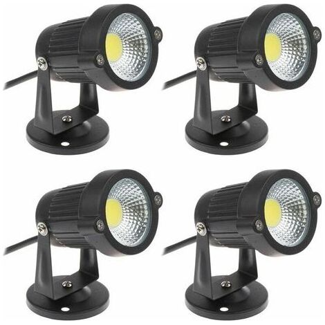Tigrezy – 4er-Set 5W 220V COB-LED-Strahler, verstellbare Gartenleuchten für Garten und Terrasse – Kaltweiß