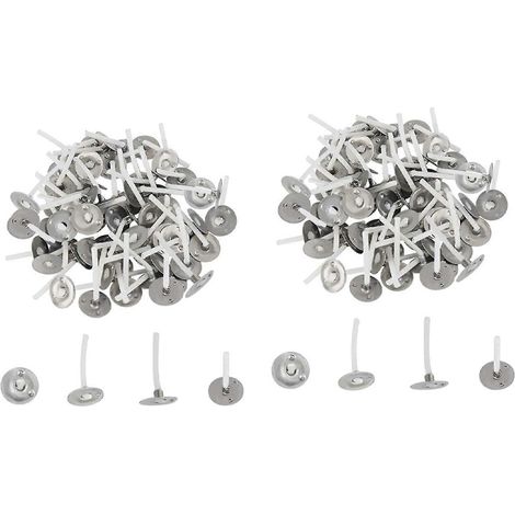 1000 mèches de bougie, mèches de bougie à faible fumée de 2,5 cm avec bandes métalliques, mèches pour bougies chauffe-plat, pour la fabrication de bougies. (1/5)