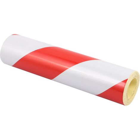 20cm x 5M einseitig klebendes réfléchissant bande sécurité inclinable rouge blanc