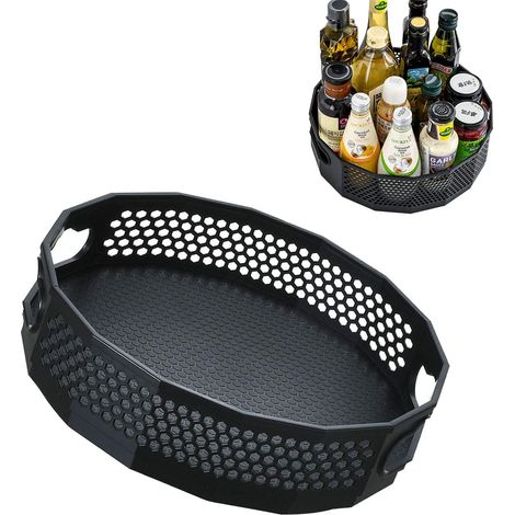 Plateau Tournant Cuisine - 9 Pouces et 12 Pouces - Rotation 360° Sans Bruit - Antidérapant - Pour Armoire, Plan de Travail, Étagère, Réfrigérateur et Salle de Bain - Lot de 2