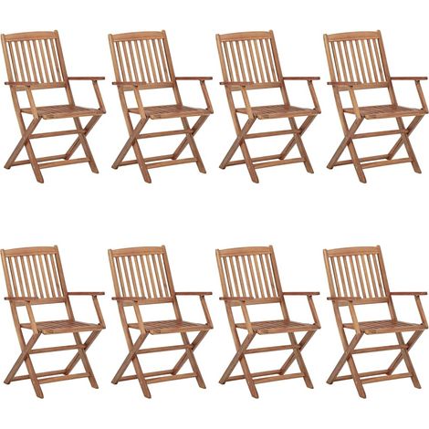 Maison Exclusive - Sillas de jardín plegables 8 uds madera maciza