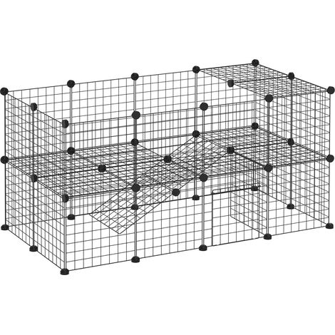 Barrera Parque De Juegos Diy Para Animales Pequeños, Parque Para Cachorros, 36 Paneles, Negro, 146X73X73Cm (1/5)