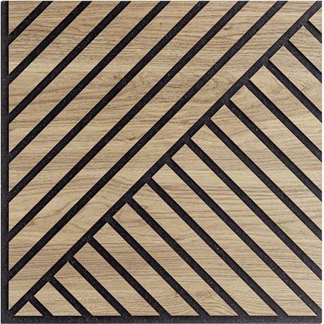 10 x pannello legno rovere decorativo fonoassorbente 58x58cm Deco DR