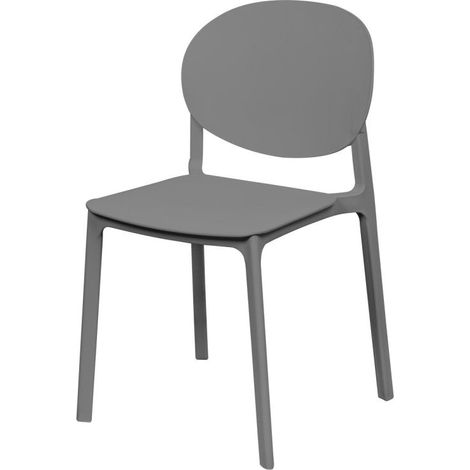 Sedia da Arredo Casa Giardino Bar in Polipropilene Eloise Grigia (1/3)