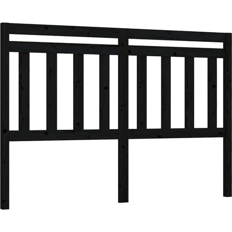 Tête de lit accessoire couchage chambre à coucher meuble 146 x 4 x 100 cm bois de pin noir TDL0202280