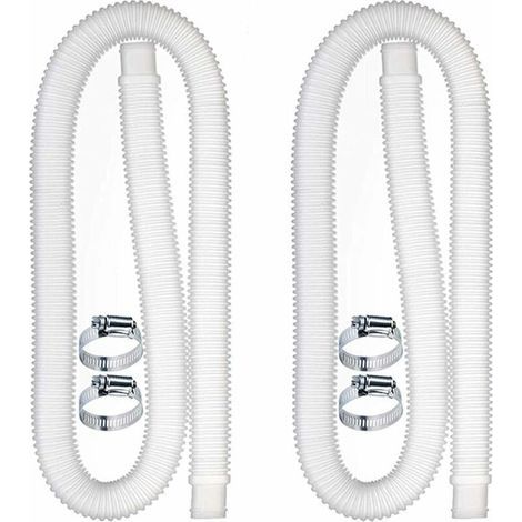 Tuyau de Remplacement pour Piscine, Accessoires de Tuyau de Pompe À Filtre avec 4 Clips Métalliques, Tuyau de Piscine Long de 59x1,25 Pouces pour Pompe, Accessoires de Piscine (1/5)