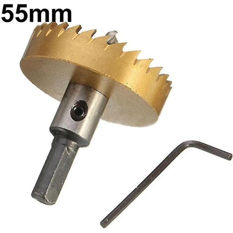 Foret HSS 16-60 mm, scie cloche pour métal, acier, bois et alliages - 55 mm (1/4)