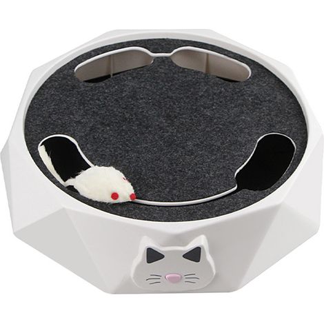 Plateau tournant électrique interactif pour chat, 2 vitesses réglables, Puzzle automatique, attraper la souris, jouet pour fournitures pour animaux de compagnie (1/5)