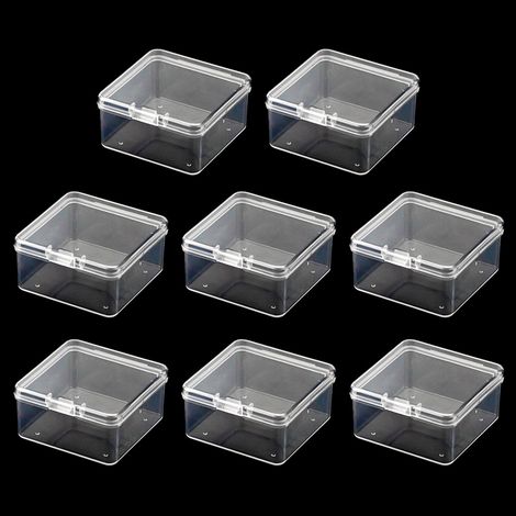Boîte De Rangement En Plastique Transparent - 8 Pièces - Tiroir Avec Couvercle Pour Perles Accessoires De Loisirs Créatifs Et Petits Objets (1/5)