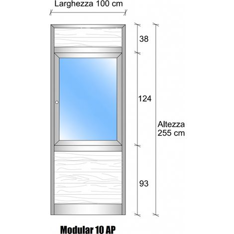 Modulo Continuativo Parete Divisoria in Vetro Trasparente Alluminio e Perline con Finestra - H2550xL1000 mm Colore Argento Ox - ITALFROM (1/4)