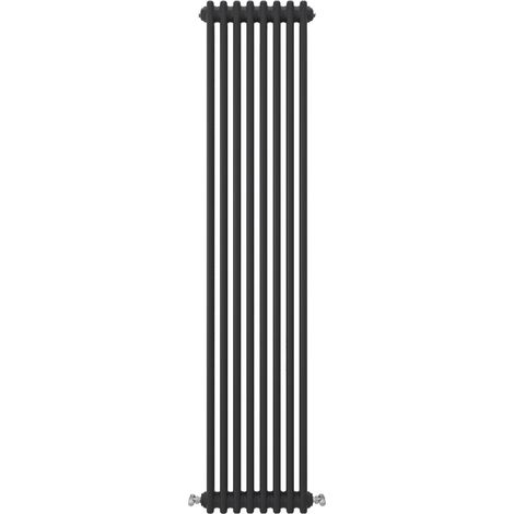 Acezanble Vertical Traditional Cast Iron Style Radiator 1800x380mm 3 Column Black