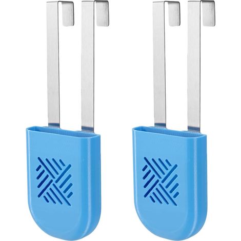 2pcs Support Réservoir Toilettes, Support Caddy Suspendu Blanc avec Double Crochet & Conception Multi-Trous S'adapte à la Plupart Réservoirs Toilettes Standard Installation Facile (Bleu)
