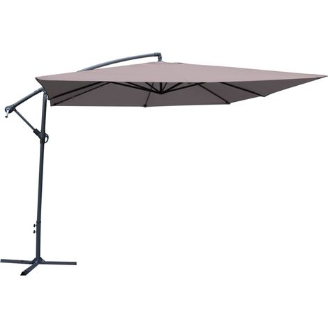 Ombrellone da Giardino Decentrato Lampara Grigio 3 x 3 Metri