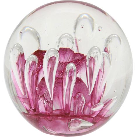 Fermacarte in vetro decorativo rosa per ufficio e casa, accessorio da scrivania elegante e funzionale
