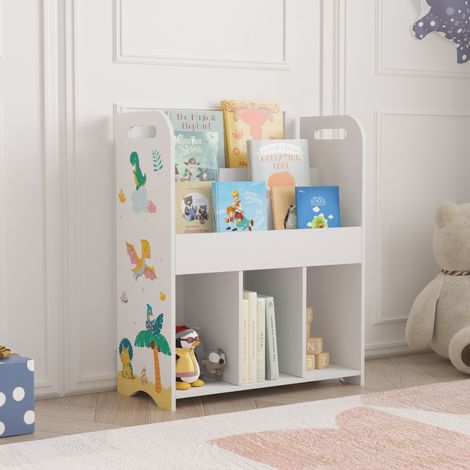 Estantería Infantil Røyrvik aglomerado 75x62x29cm - Motivo de dinosaurio [en.casa] (1/5)