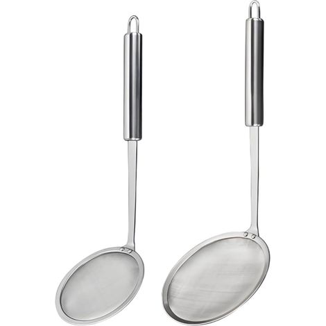 Passoire Inox - Lot de 2 - Acier 304 - Maille Fine - Écumoire Cuisine - 31,5cm et 31cm (1/5)