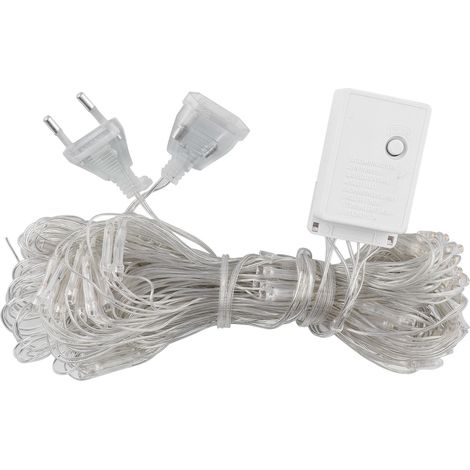 Guirlande lumineuse de sapin de Noël 1,5 x 1,5 m, 96 LED, pour décoration extérieure (mariages, anniversaires, fêtes), 220 V, lumière blanche (UE). (1/5)