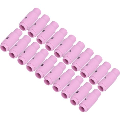 Lot de 20 lentilles à gaz TIG 10N48 n° 6, buses en alumine, coupelles en céramique, compatibles avec les accessoires de soudage GTAW. (1/5)