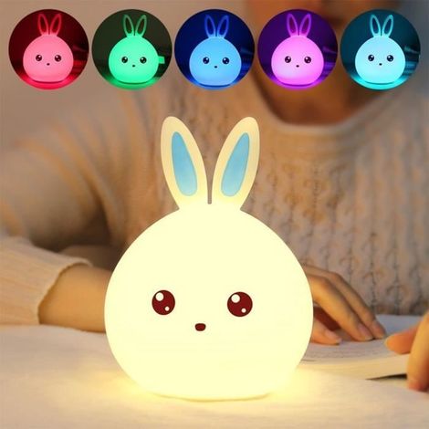 Veilleuse Lapin LED - CODREAM - Multicolore - Enfant - Blanc - Rechargeable USB (1/3)