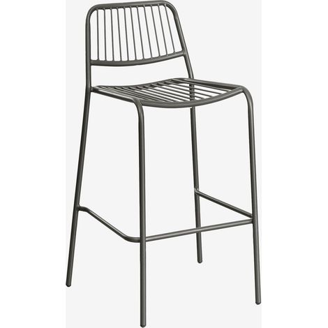 SKLUM 2er-Pack stapelbare hohe Gartenhocker Elton Schwarz Carbon ↑75 cm                                  (1/5)