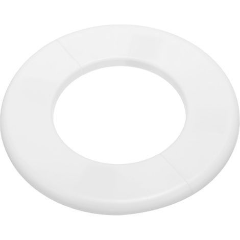Plaque d'Écussons Auto-Adhésive Ronde 3.07"/78mm, Couverture Murale en ABS pour Tuyau d'Eau, Cache Mitigeur Douche Boucles Rosace Robinet Chauffage Plomberie, Blanc (1/5)