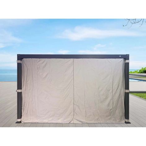 Giardini di maggio Set tende grigio chiaro per pergola 3x4m Solanum Plus