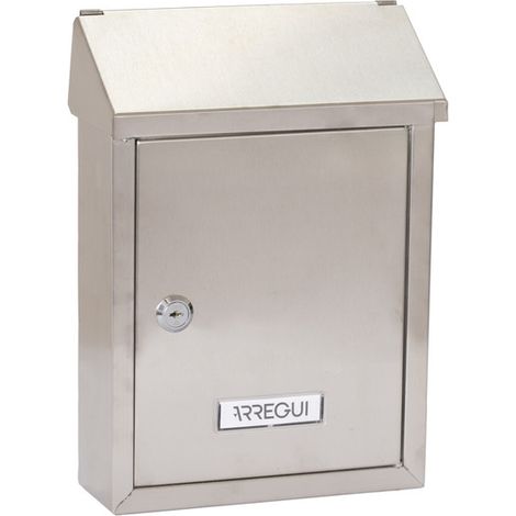 ARREGUI Smart E5727 Boîte aux Lettres Individuelle en Acier Inoxydable, Taille S (Courrier format A5), Petite Boîte aux Lettres, Avec Fente Arrière, Facile à Installer, Anticorrosion, Inox