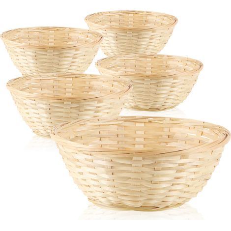 5x Panier en raphia de couleur naturelle pour la décoration - décoration de pâques - nid de pâques - panier 20x7cm (Panier à herbe - 5 pièces) (1/5)