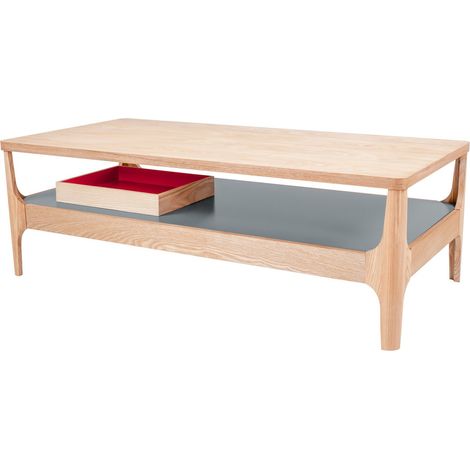 Tavolino da caffè Addison I in frassino con ripiano grigio 120x60 cm (1/3)