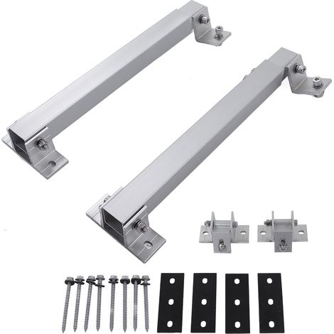 Support de panneau solaire pour centrale de balcon - Support de panneau solaire photovoltaïque - 15 ° à 30 ° - Réglable individuellement - En aluminium - Pour toit plat, toit, mur, bateau, camping-car (1/5)