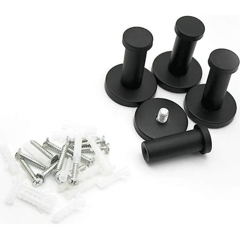 runde, schwarze Wandhaken, 53 mm, aus Edelstahl, ideal zum Aufhängen von Gegenständen in Küche, Bad und Schlafzimmer (1/5)