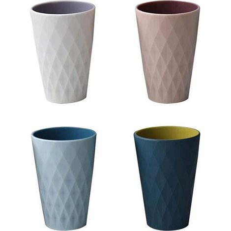 Bardusch - Gobelet en plastique - Accessoires de salle de bain - 4PCS - Résistant aux chutes - Design nordique - 450ml (1/4)