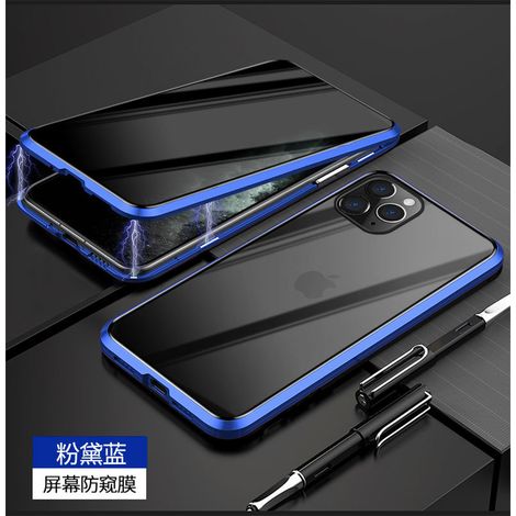 Magnetische Anti-Spionage-Handyhülle, kompatibel mit iPhone 13 Pro, Apple 11, SE, doppelseitige magnetische Schutzhülle aus blauem Glas, iPhone 11 (1/5)