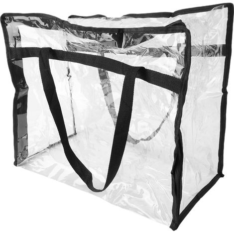 Sac de rangement transparent pour vêtements, couvertures, sac de rangement en PVC, organisateur de placard avec fermeture éclair et poignée, idéal pour un déménagement. (1/5)