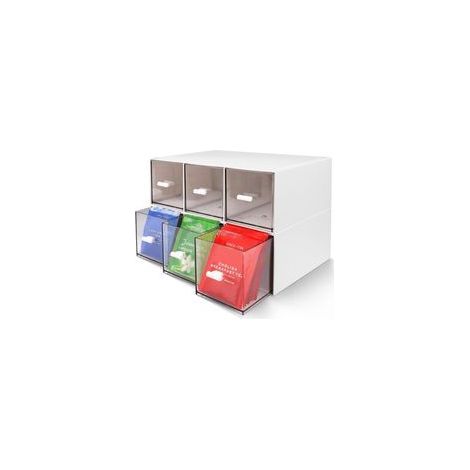 boîtes de rangement pour sachets de thé avec tiroirs, boîtes de rangement en plastique pour sachets de thé, adaptées aux sachets de thé, de café, etc., boîtes de rangement en plastique pour sachets (1/5)