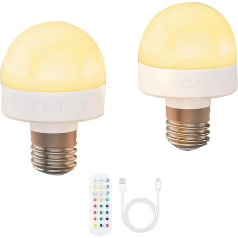 Ampoules rechargeables avec télécommande - Ampoule à piles E26 pour lampes murales sans fil