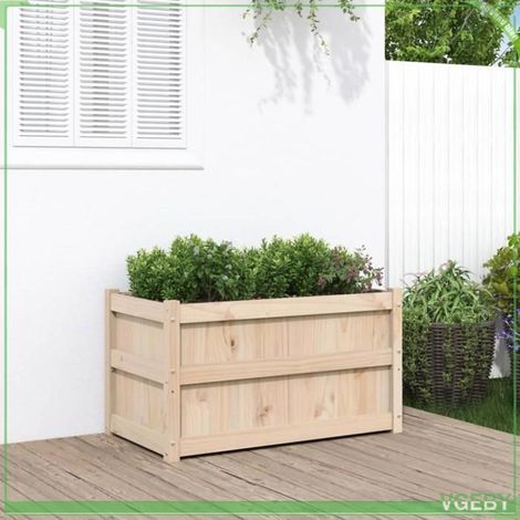 Jardinière d'extérieur - FAFEICY - 837459 - Bois de pin massif - 90×50×50 cm - Rectangulaire (1/5)