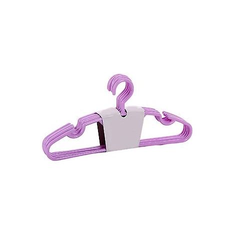 Lot de 10 cintres en plastique antidérapants pour vêtements secs et mouillés (violet) (1/2)