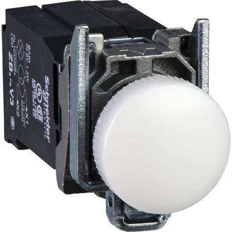 Lampada spia completa bianca Ø22 con led integrato 400V - XB4BV5B1