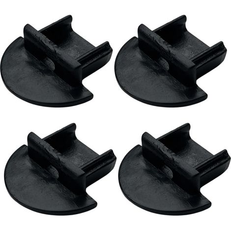 Kit de 4 Embouts pour Profilé LED Encastré, Accessoires pour Bandes LED, Idéals pour Finition et Protection des Extrémités du Profilé, Noir