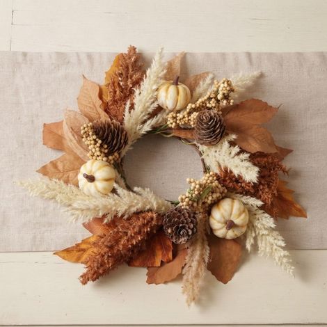 Rustic Autumnal Decorative Mini Wreath (1/2)