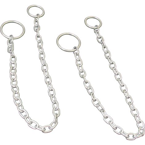 Canal Mooring Chain with Rings - Pack of 2 (Galvanised Narrowboat Docking Tie)