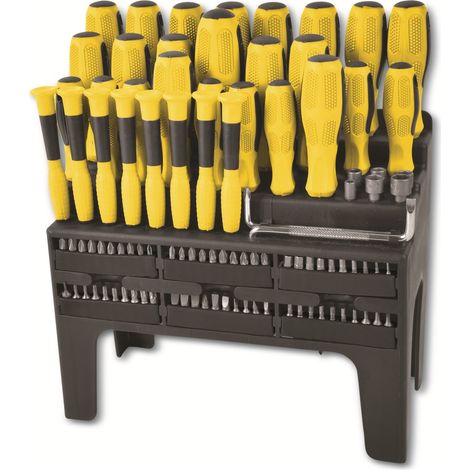 Set de destornilladores Brüder Mannesmann 100 piezas con puntas soporte plástico