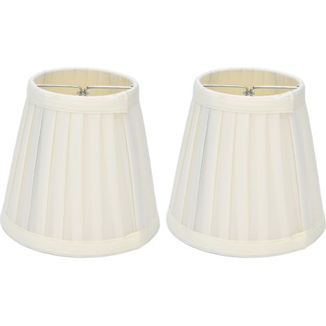 Stofflampenschirme, schlichter europäischer Stil, handgerollt, 2er-Set, zum Aufklemmen, für E14-Fassung, Kerzenlampe, Stehlampe, Tischlampe, Pendelleuchte, Wandlampe (2 Stück), PX30 (1/5)