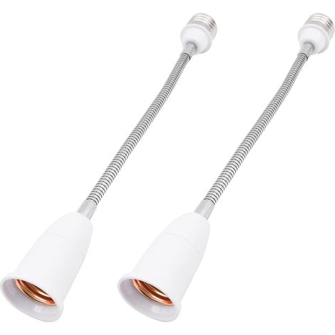 Lot de 2 adaptateurs d'extension flexibles en col de cygne E27 pour extension d'ampoule - 28 cm (1/5)