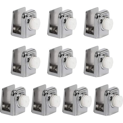 Support de tablette en verre, pince de fixation pour étagère, lot de 10 pinces CG adaptées aux panneaux de 5-8 mm (0,19-0,3 pouce), pour cloison et vitrine (1/5)