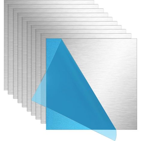 10 PCS Plaque en Aluminium Épaisseurs 0.5mm, Panneau en Aluminium 20 20cm Plaque en Tôle d'Aluminium Feuille d'Aluminium 0.5mm pour Soudage, Découpage, Bricolage