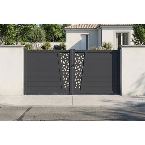 Schwingtor 3m CERVINA RUIVO H.140cm graues Aluminium