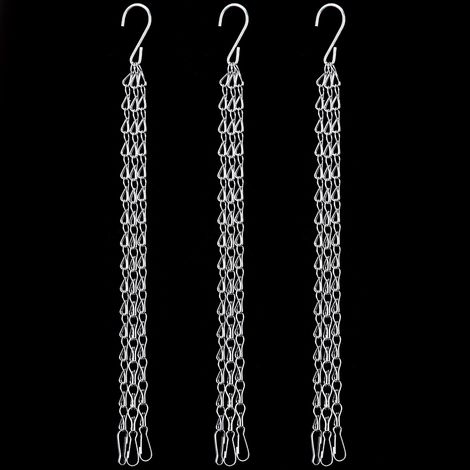 Lot de 3 crochets de rechange en fer pour suspension de pots de fleurs, jardinières et paniers suspendus (1/5)