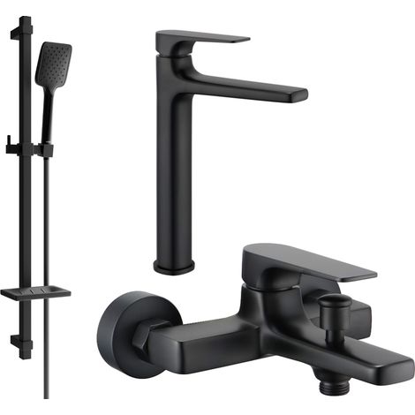 Mexen Lynx DQ62 set vasca da bagno, nero - 745913DQ62-70 (1/4)